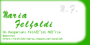 maria felfoldi business card